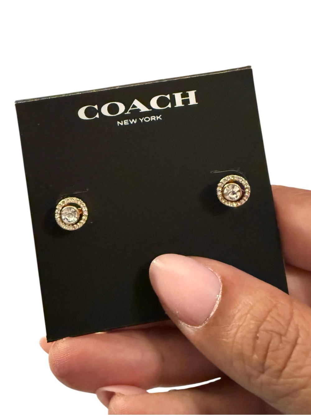 Coach Pavé Halo Stud Earrings - Picture 4 of 5